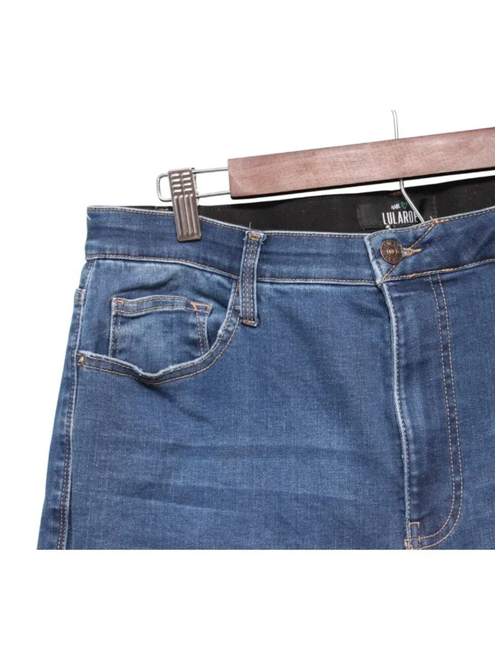 LulaRoe Jeans Size 32 High Rise Straight Stretch Denim Preppy Comfort Slimming - Picture 5 of 12